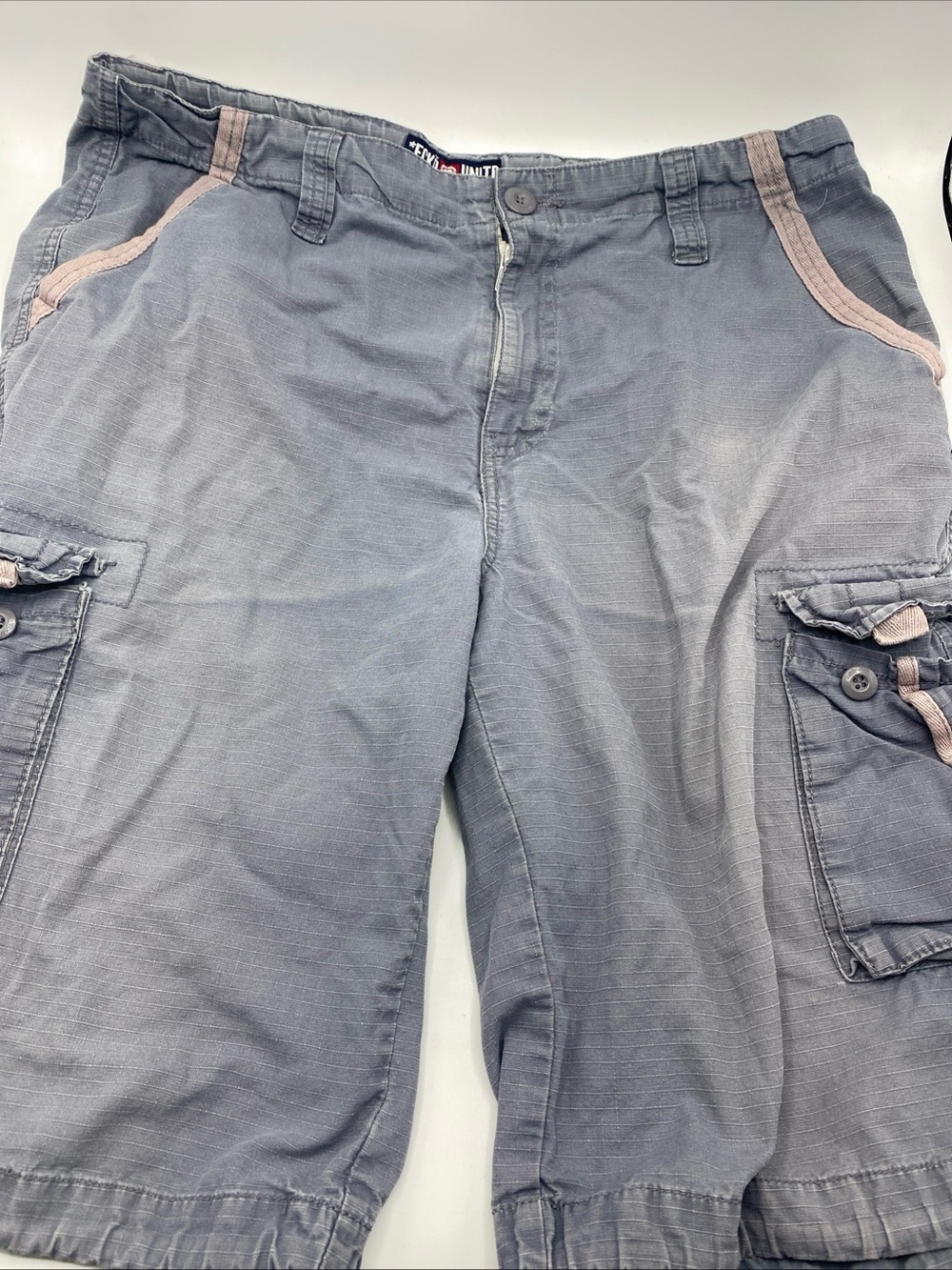 Ecko Unlimited Cargo Shorts Mens 34 Ripstop Hip Hop Baggy Streetwear Y2K Gray